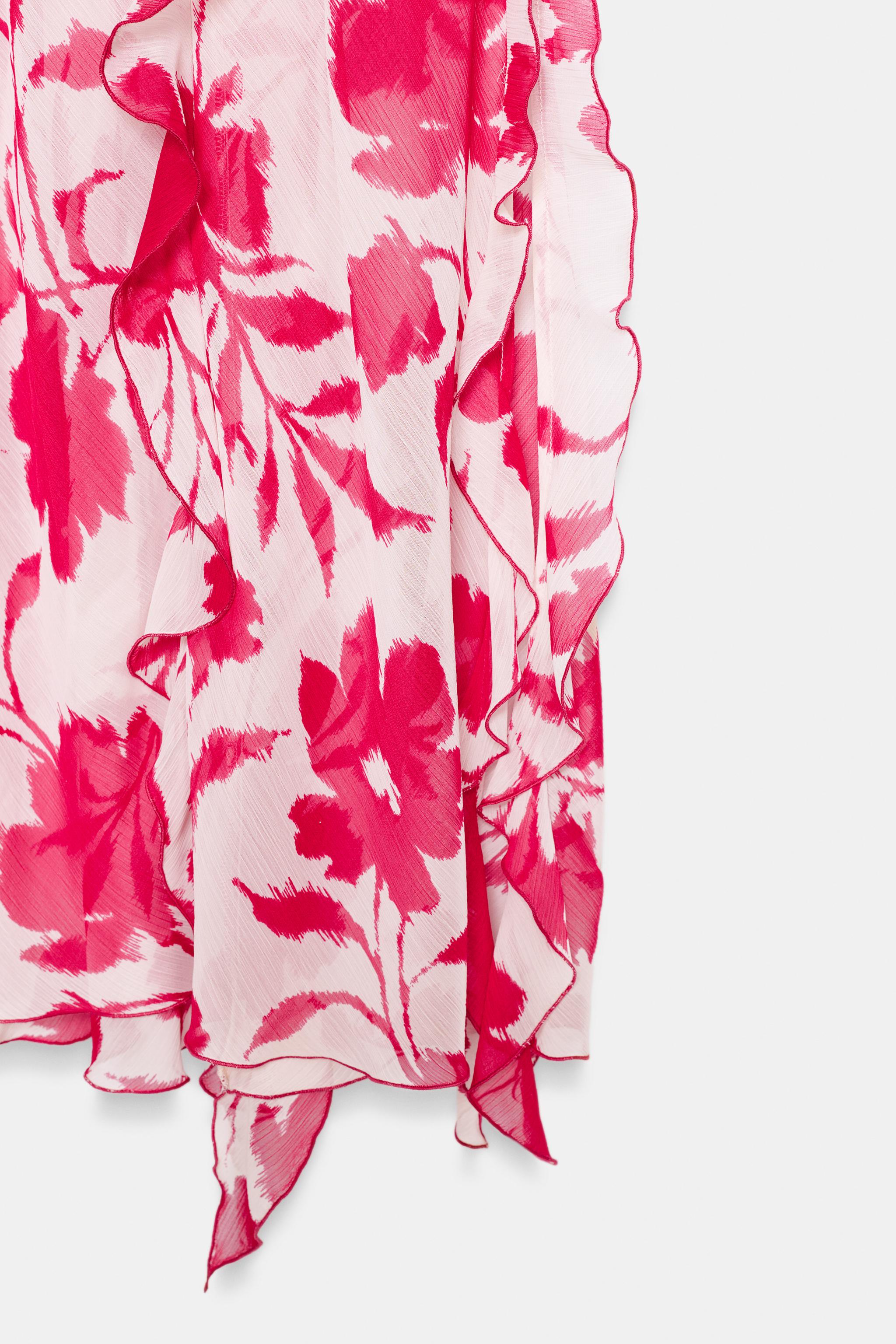 PRINTED LINGERIE STYLE MIDI DRESS